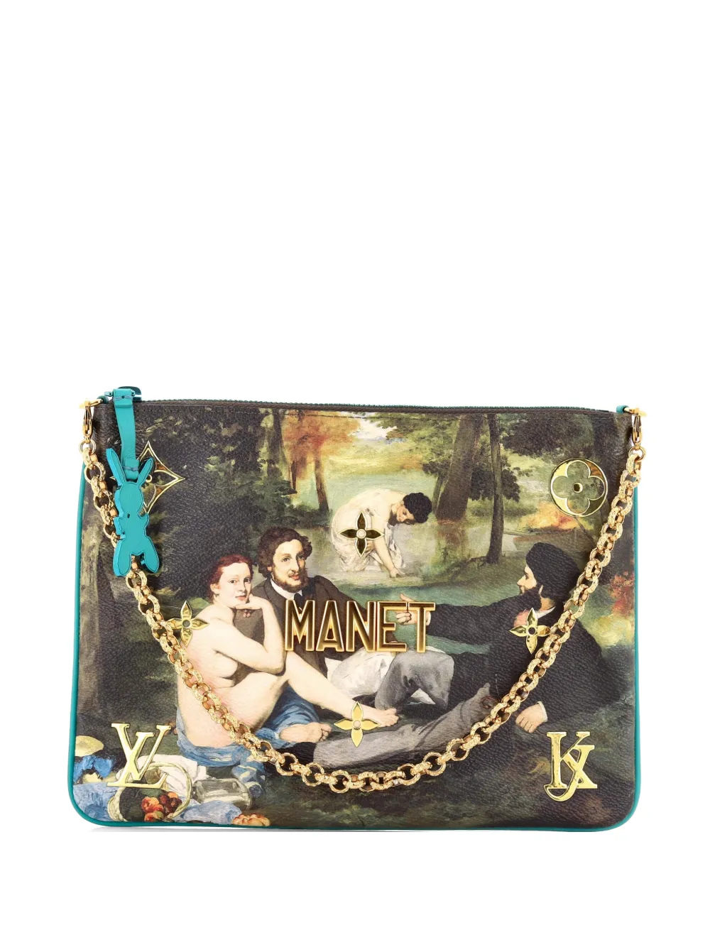 Louis Vuitton Pre-Owned Pochette Limited Edition Jeff Koons Manet Print Canvas clutch bag - Blu