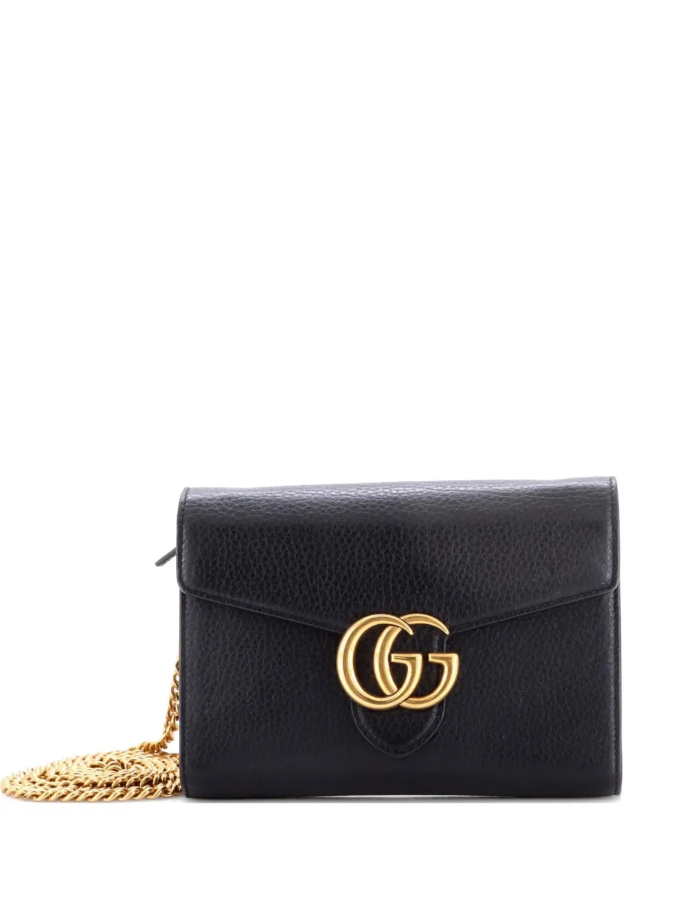 Gucci Pre-Owned GG Marmont Chain Wallet Leather Mini clutch bag - Nero