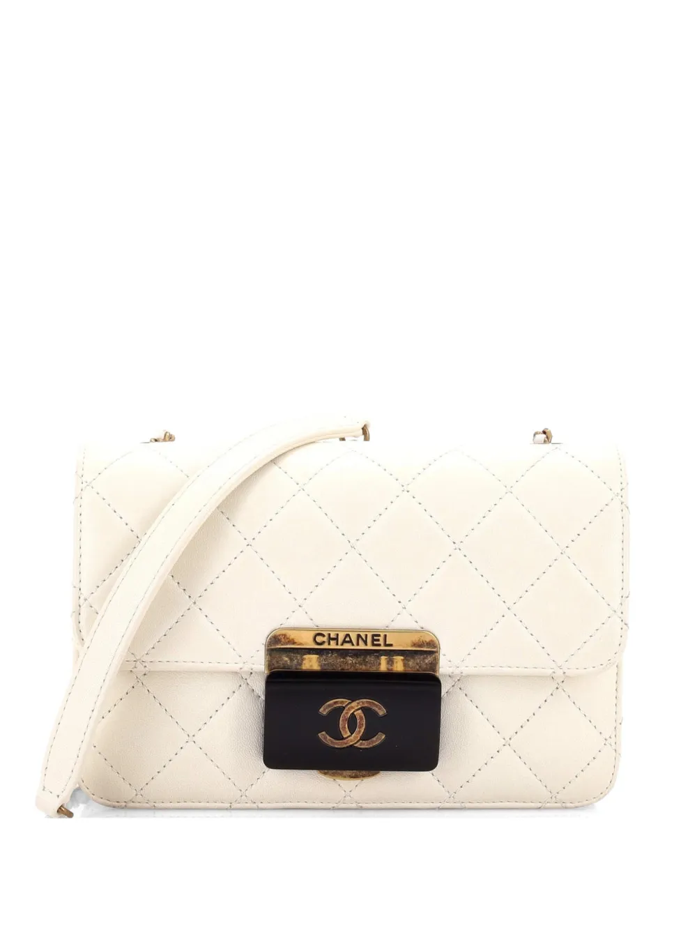 CHANEL Pre-Owned Beauty Lock Flap Bag Quilted Sheepskin Mini crossbody bag - Toni neutri