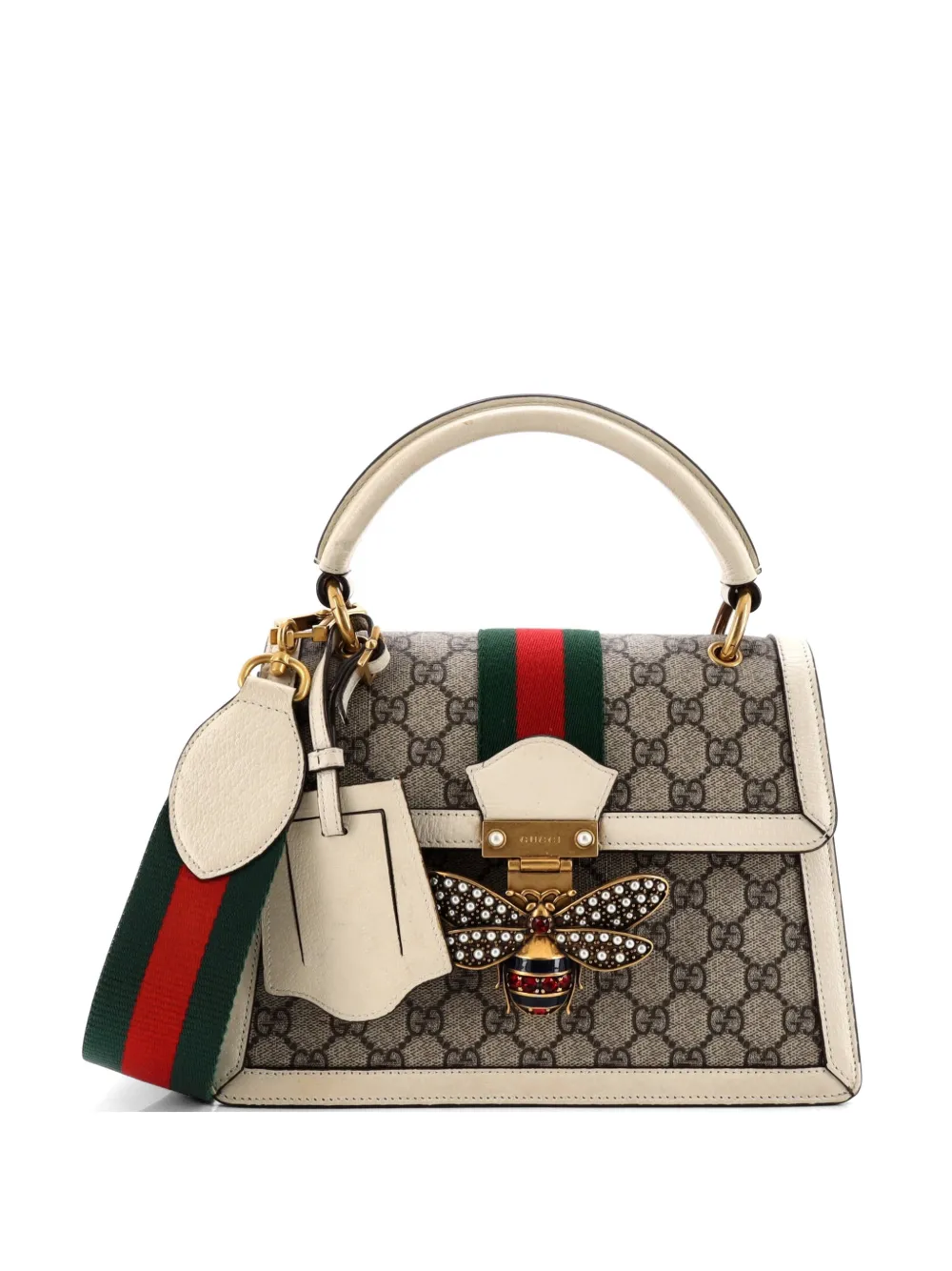Gucci Pre-Owned Queen Margaret Top Handle Bag GG Coated Canvas with Leather Small satchel - Marrone