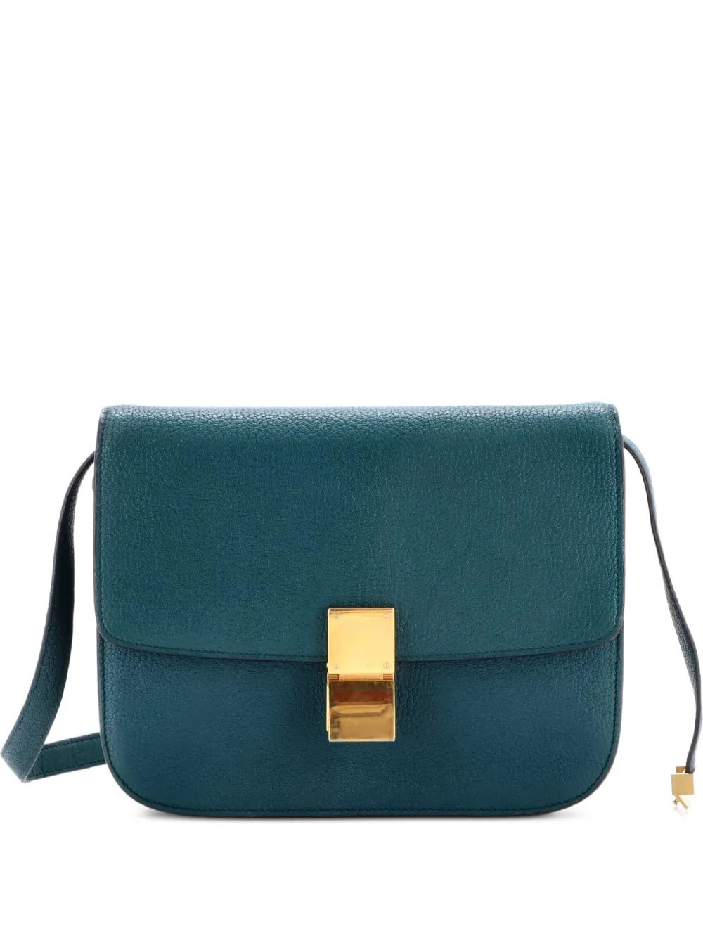 Celine Pre-Owned Classic Box Bag Grainy Leather Medium crossbody bag - Verde