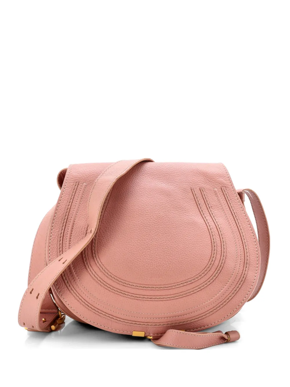 Chloé Pre-Owned Marcie Saddle Bag Leather Medium crossbody bag - Rosa