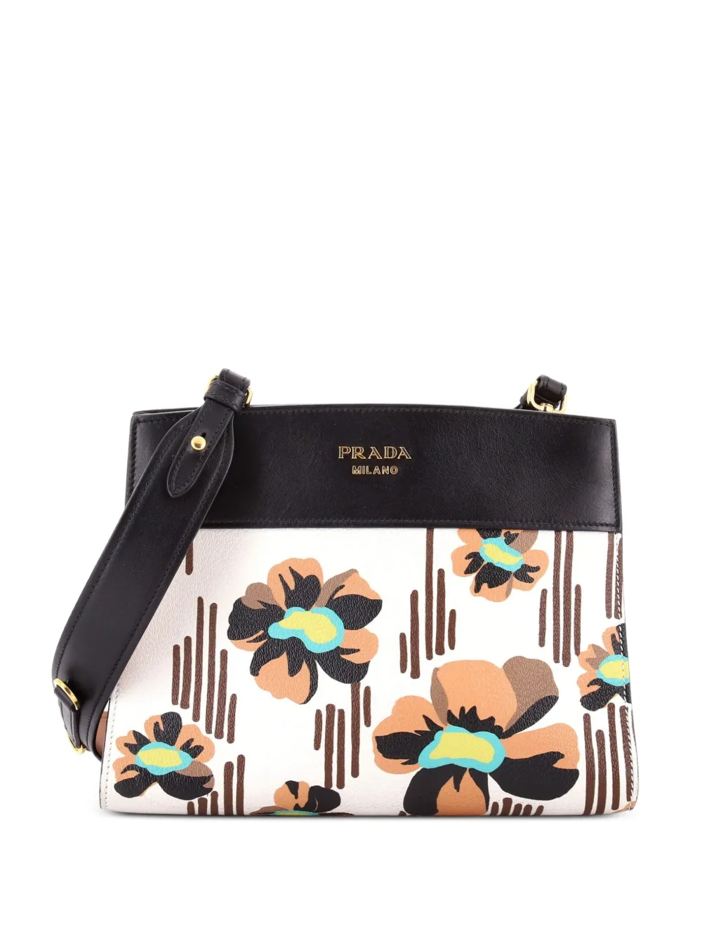 Prada Pre-Owned Bibliotheque Shoulder Bag Printed Leather Small crossbody bag - Multicolore