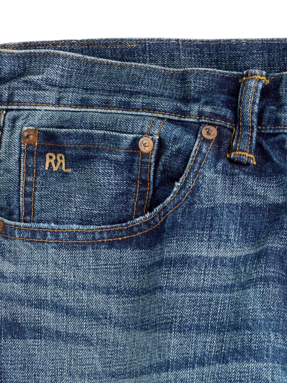 Ralph Lauren RRL Hillsview RRL straight selvedge jeans Blauw