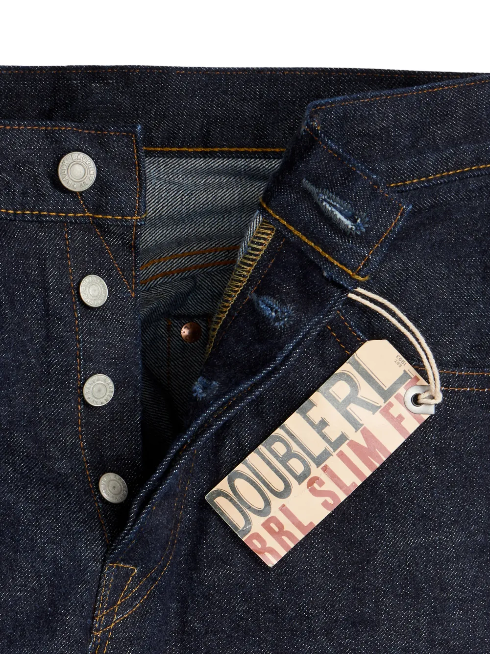 Ralph Lauren RRL skinny jeans met afwerking Blauw