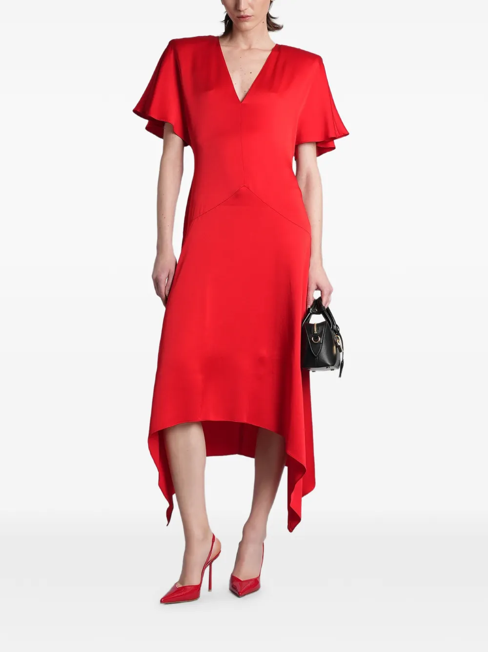 Stella McCartney V-neck asymmetric dress - Rosso