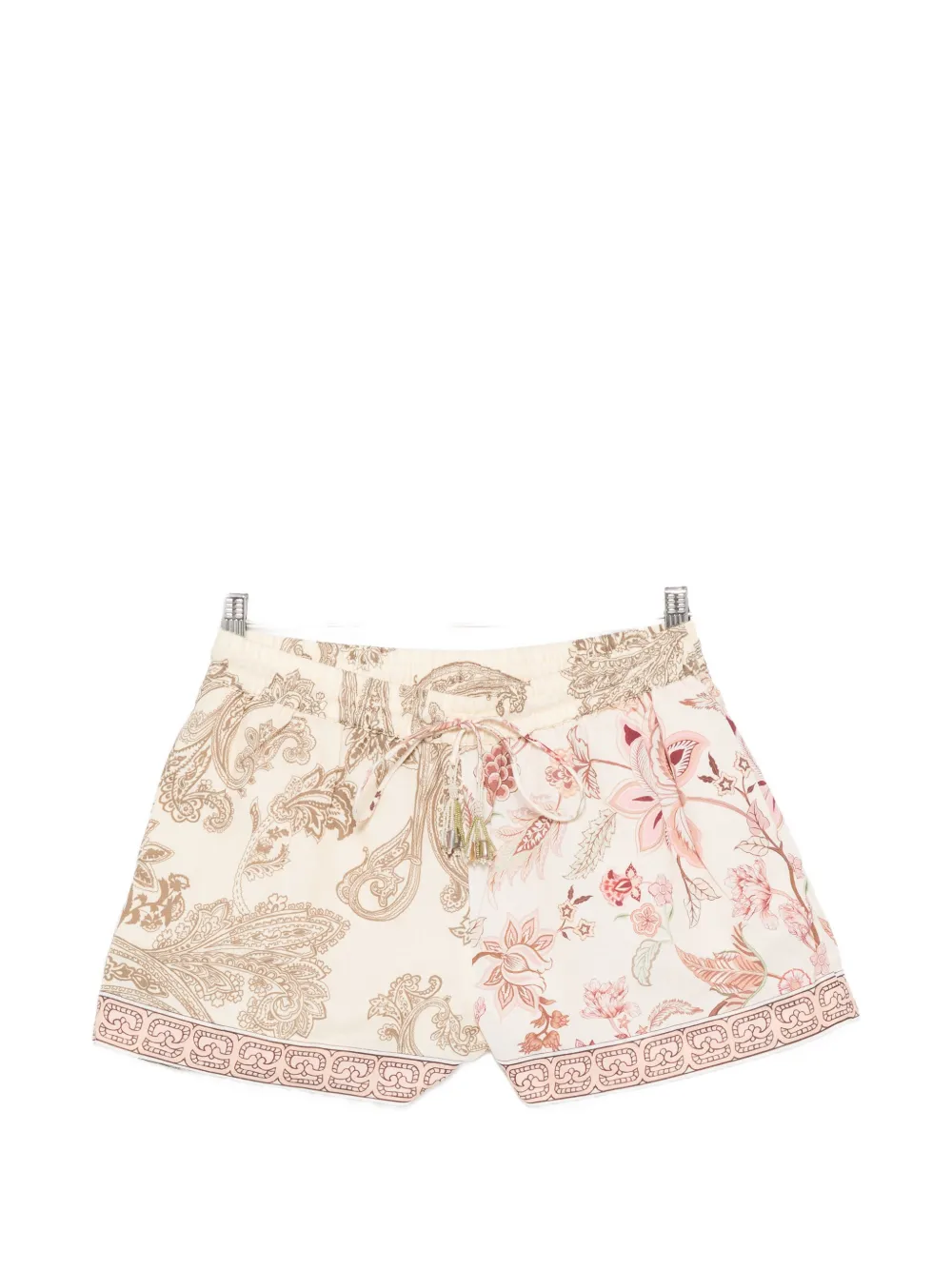 Hemant And Nandita Dani floral-paisley drawstring shorts - Toni neutri
