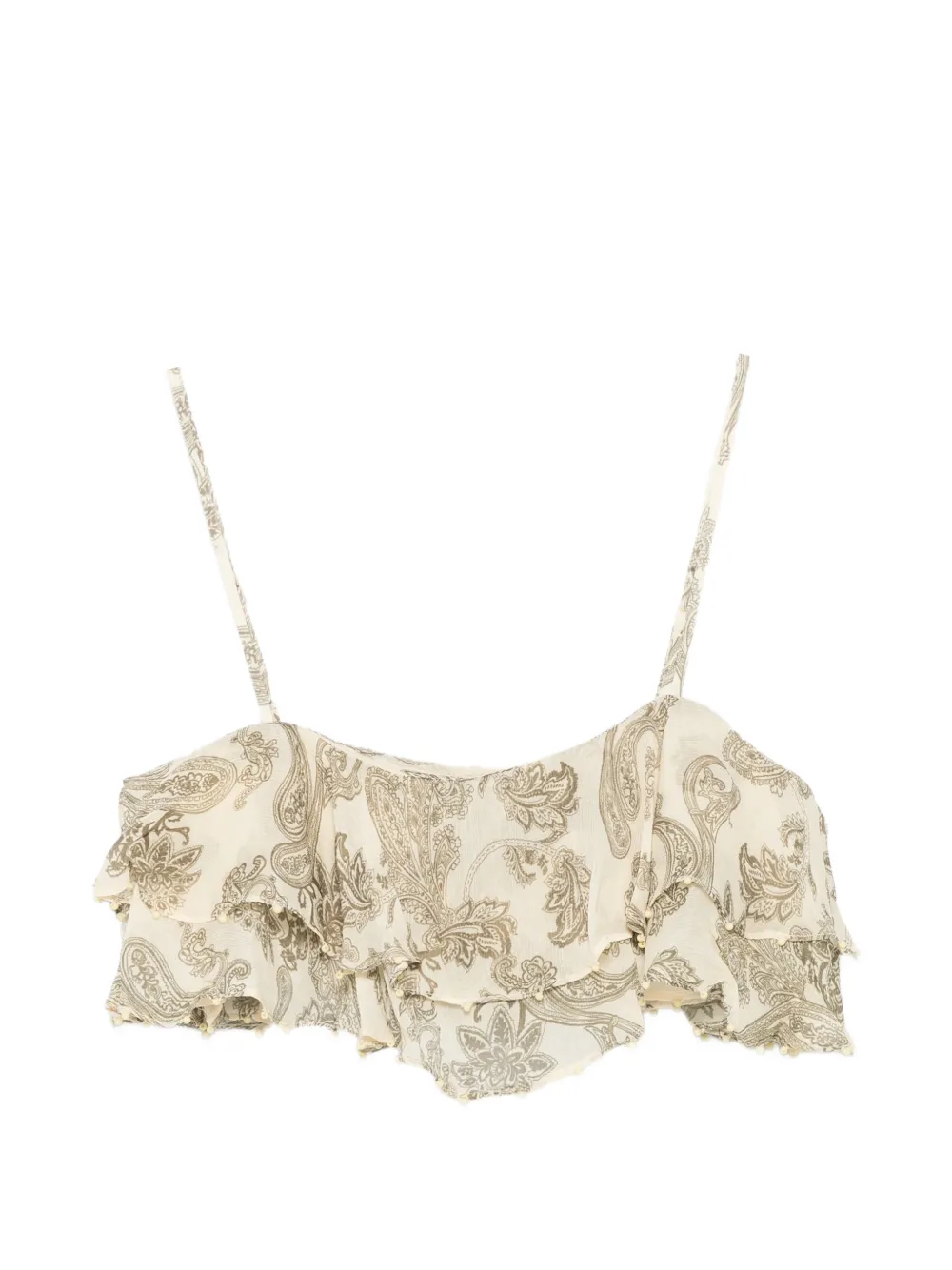 Hemant And Nandita Dani paisley-print ruffled top - Toni neutri