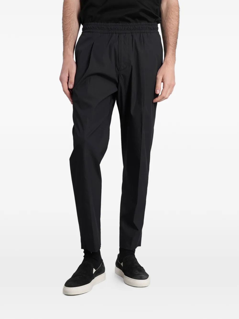 Low Brand Tokyo pleated elasticated-waist trousers - Nero