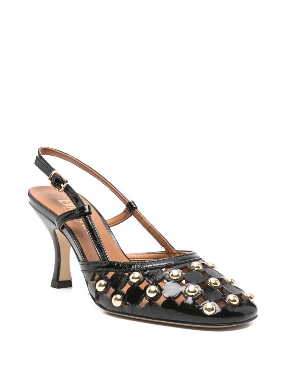 Evaluna Pumps met ronde neus en studs Zwart