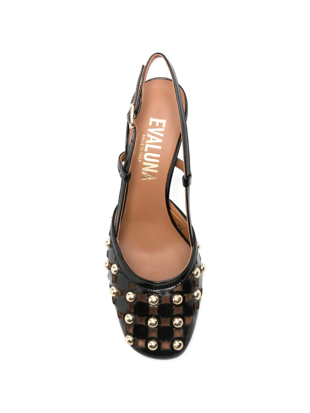 Evaluna Pumps met ronde neus en studs Zwart
