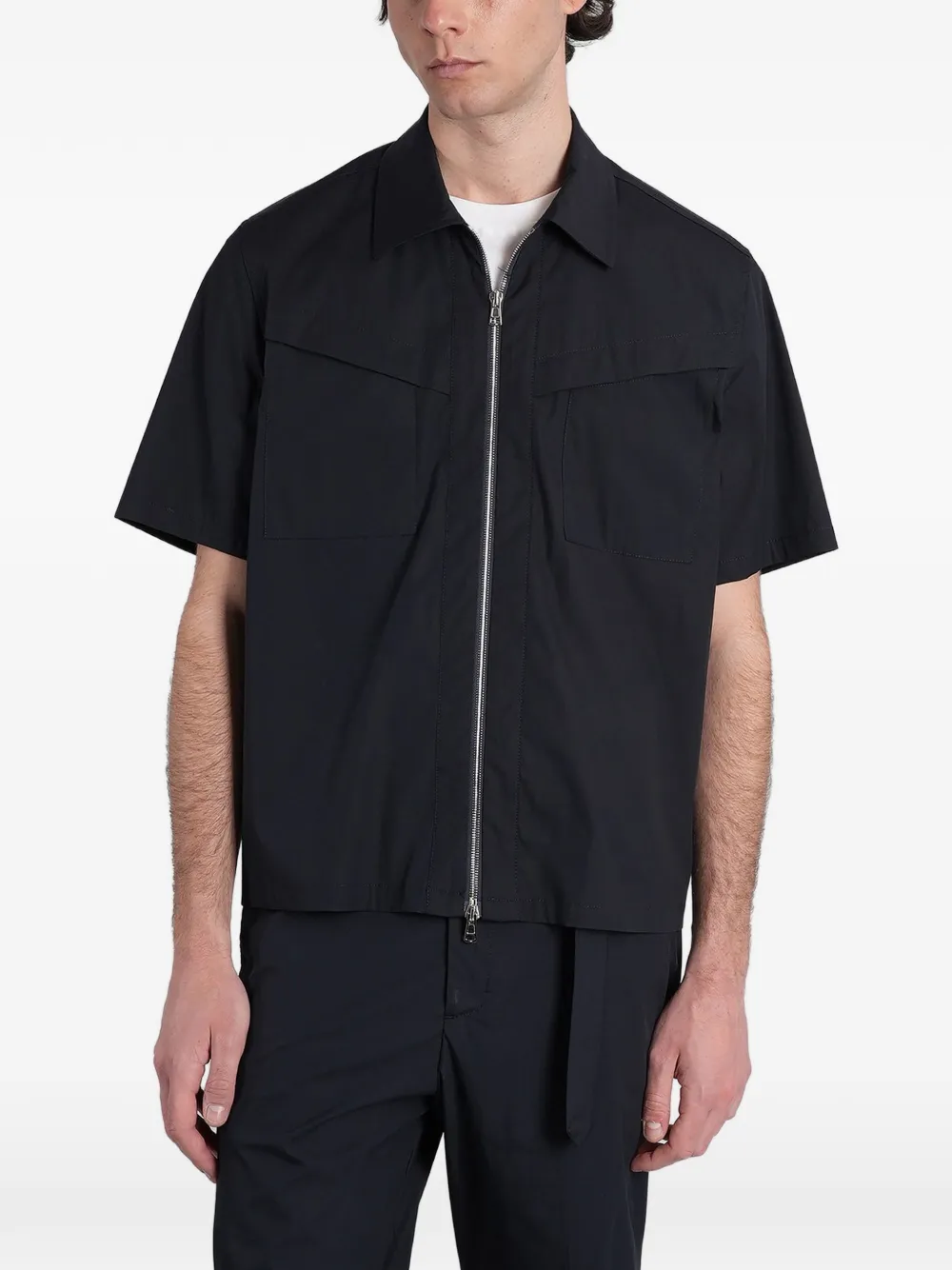 Low Brand s162 zip-fastening shirt - Nero
