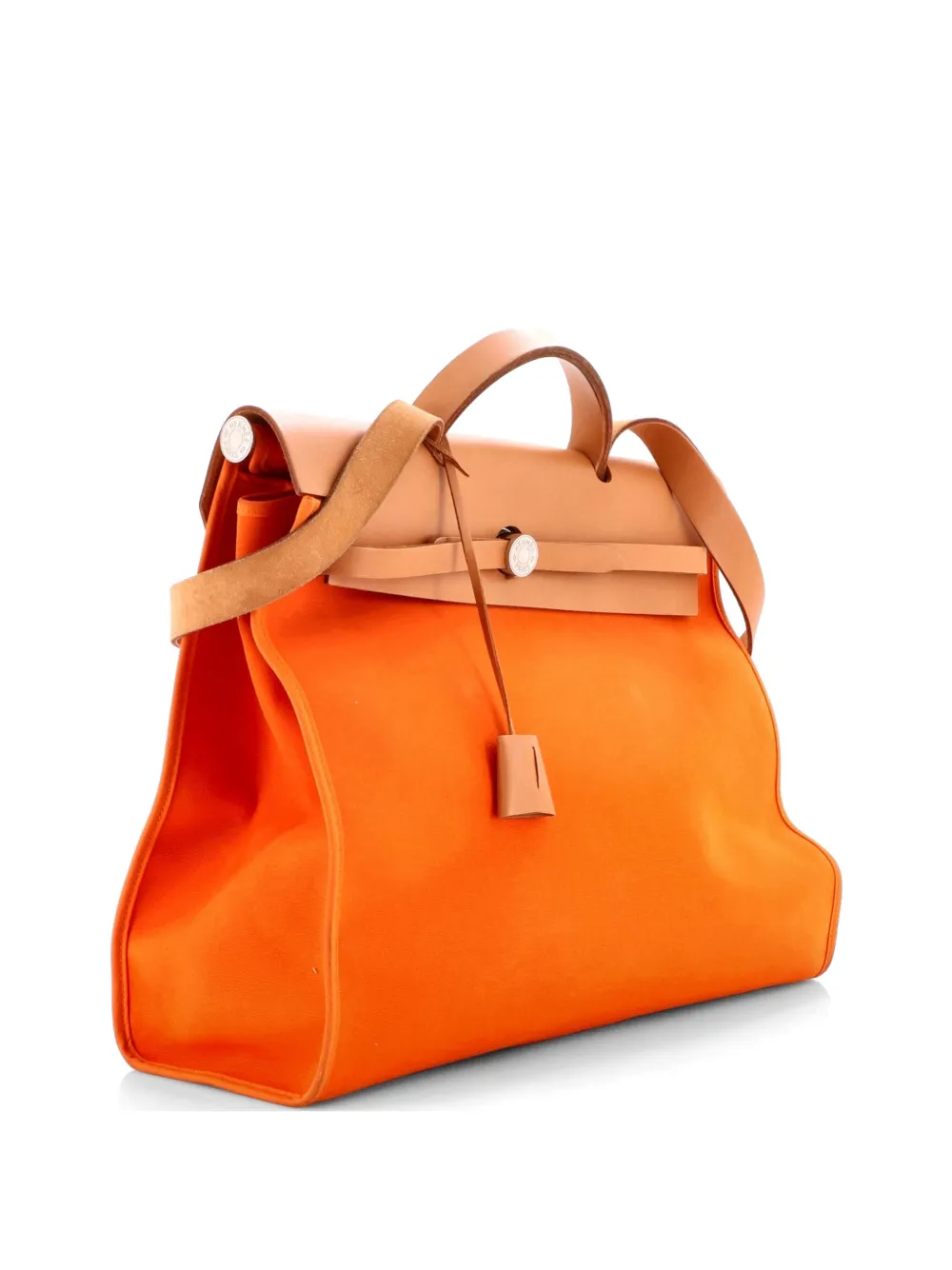 Hermès Pre-Owned Herbag Zip Leather and Toile 39 satchel - Arancione