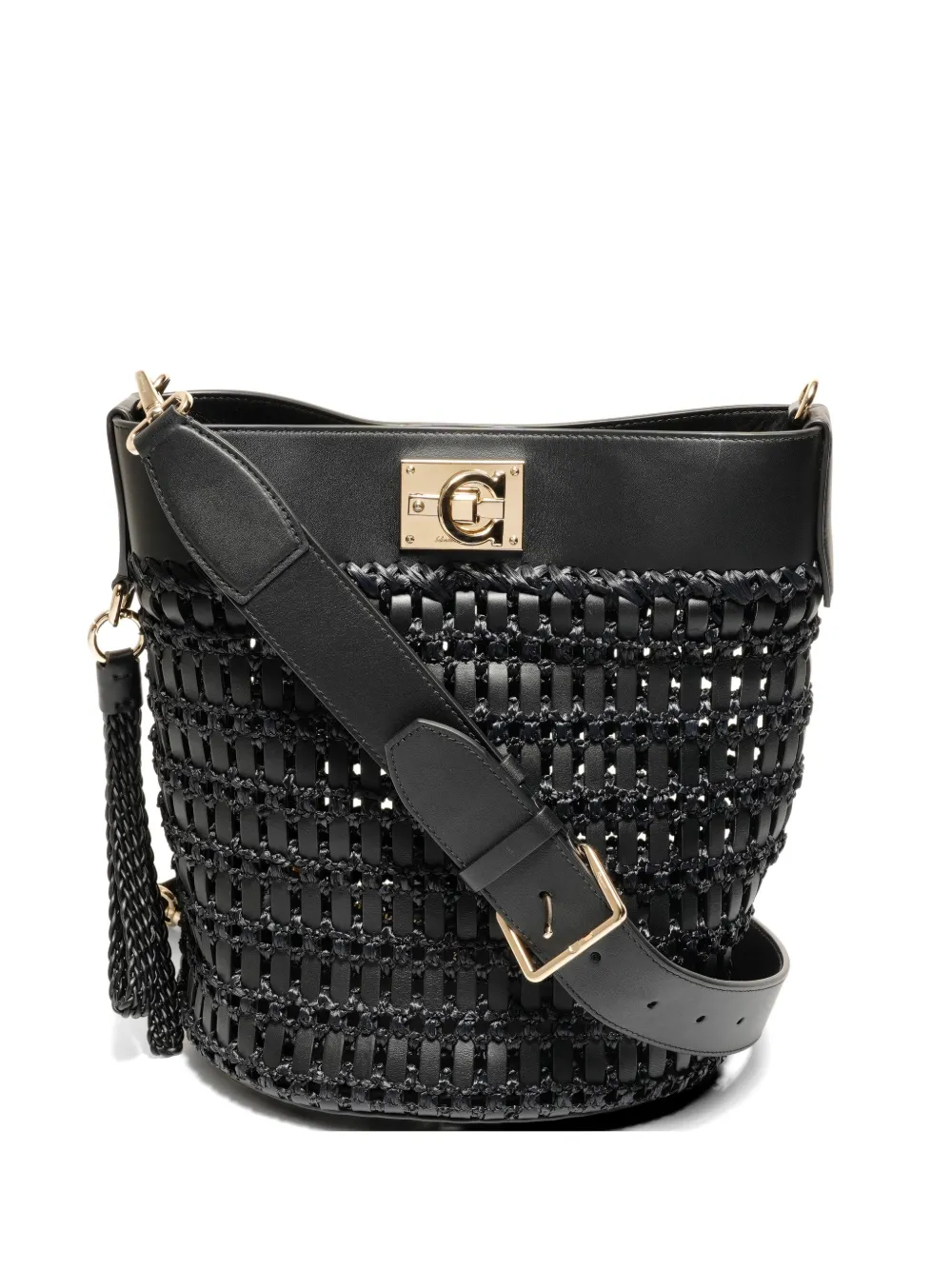 Ferragamo Pre-Owned 2022-2025 Gancini bucket bag - Nero