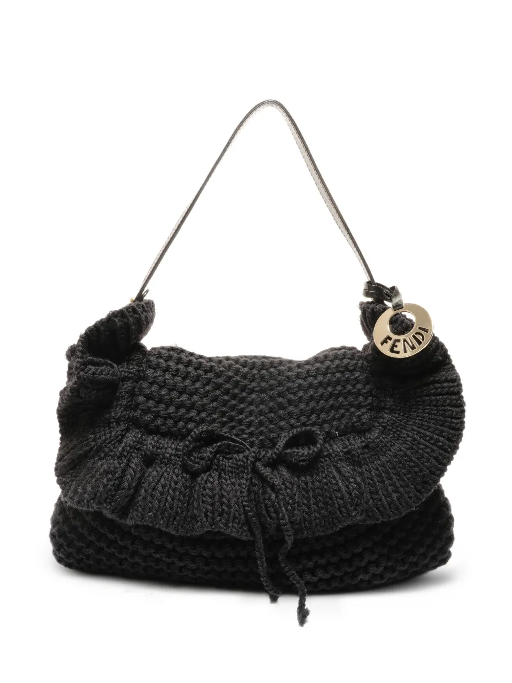 Fendi Pre-Owned 2000-2015s logo-charm shoulder bag - Nero