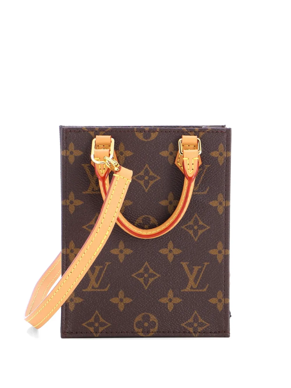 Louis Vuitton Pre-Owned Petit Sac Plat Bag Monogram Canvas crossbody bag - Marrone