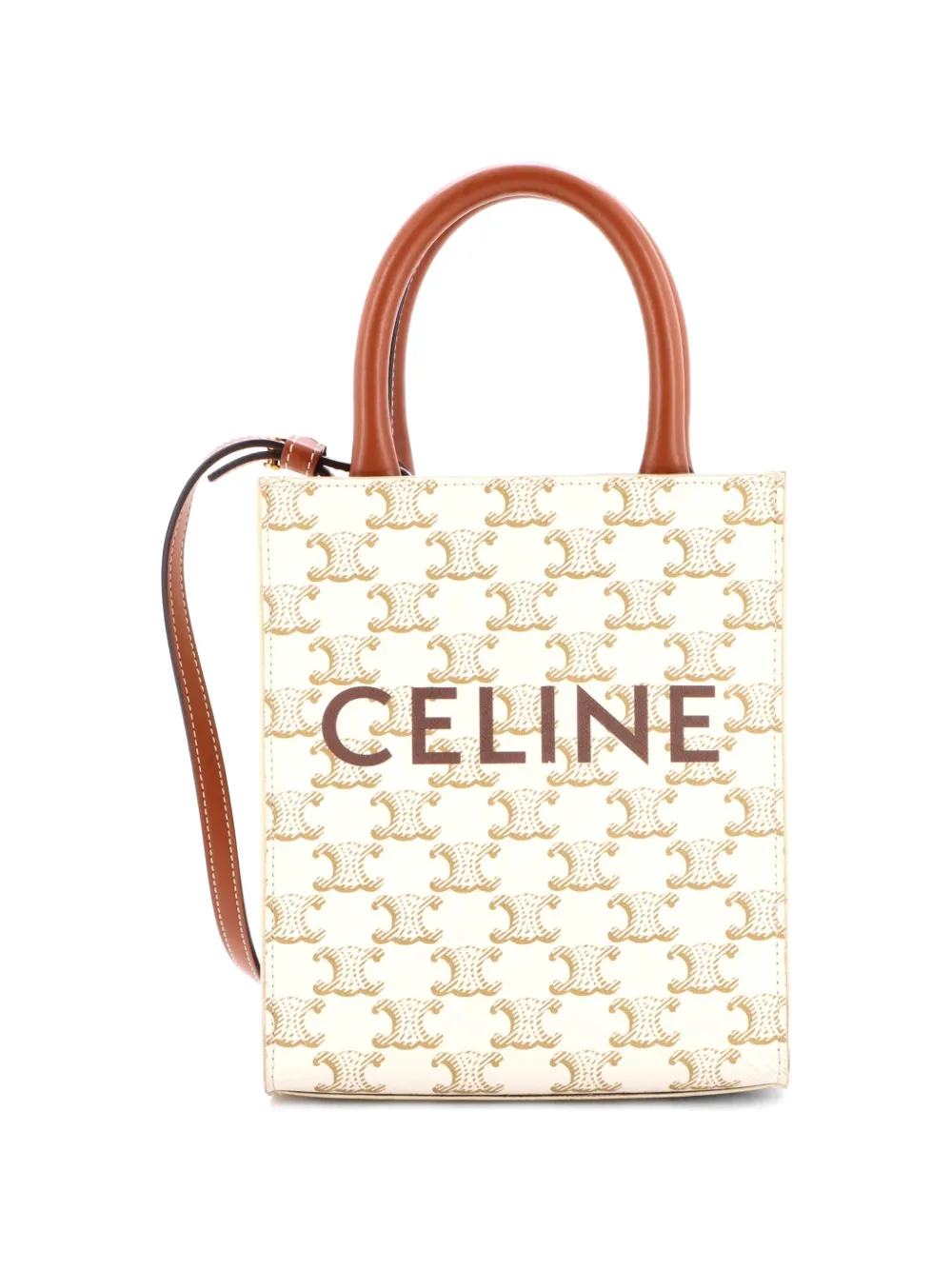 Celine Pre-Owned Vertical Cabas Tote Triomphe Coated Canvas Mini satchel - Toni neutri