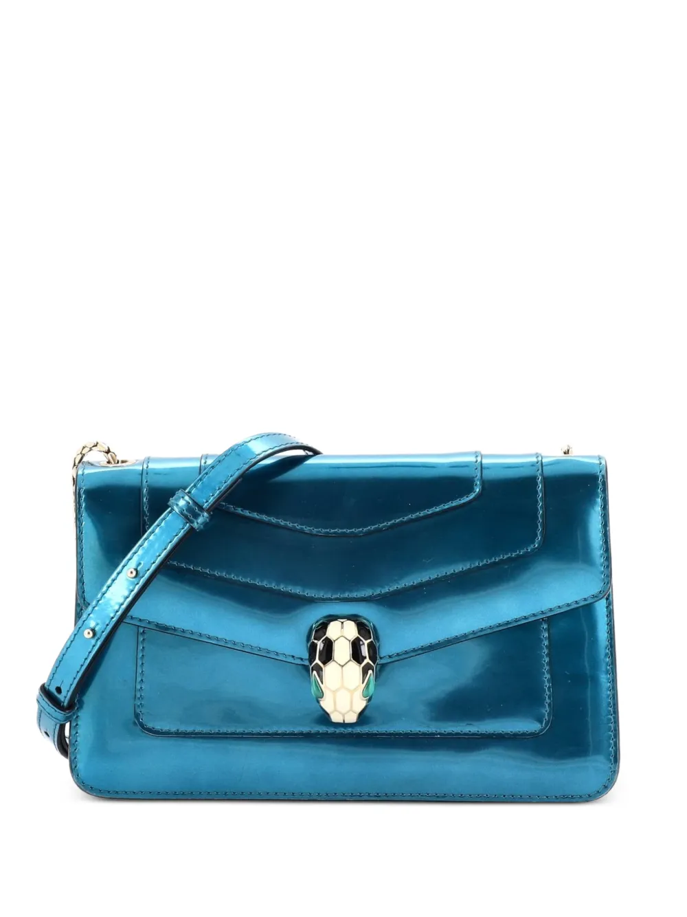 Bvlgari Pre-Owned Serpenti Forever Metallic Leather Small shoulder bag - Blu