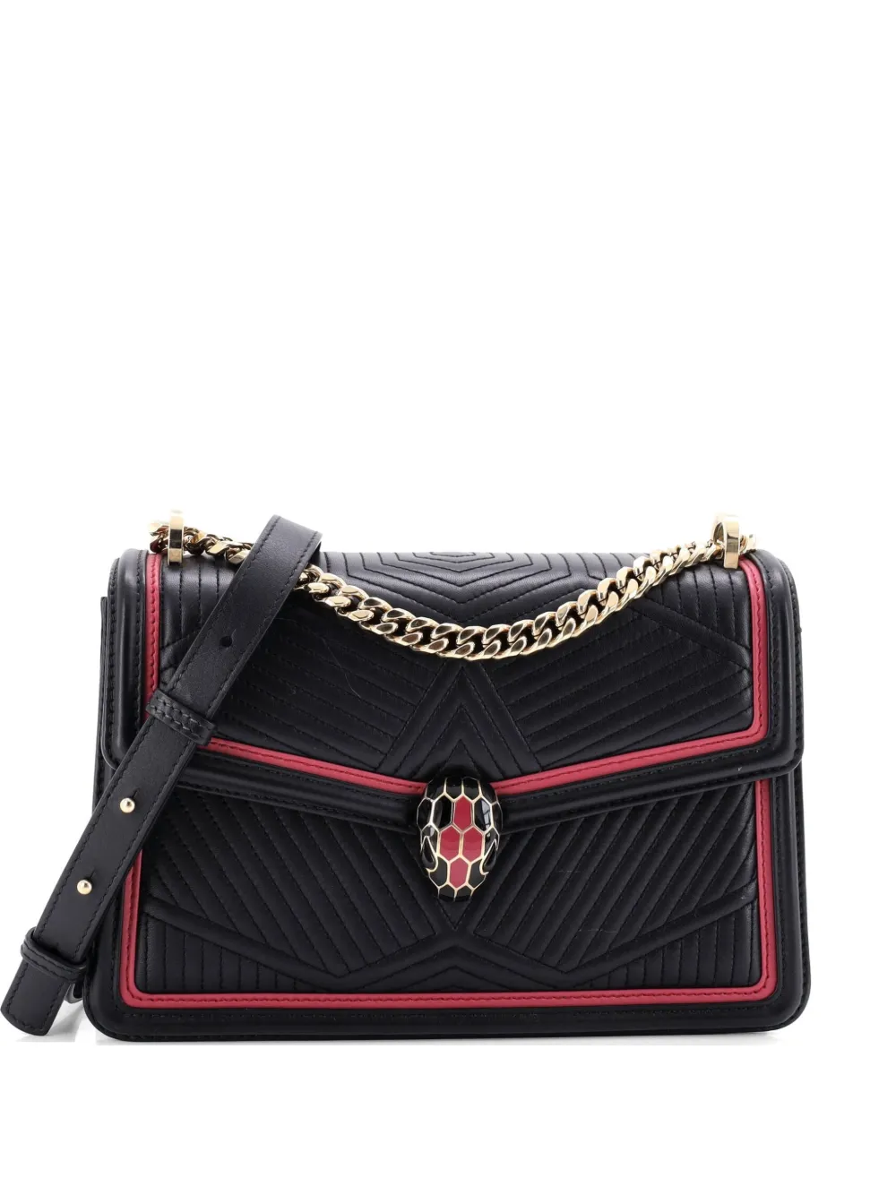 Bvlgari Pre-Owned Serpenti Forever Shoulder Bag Quilted Leather Small crossbody bag - Nero