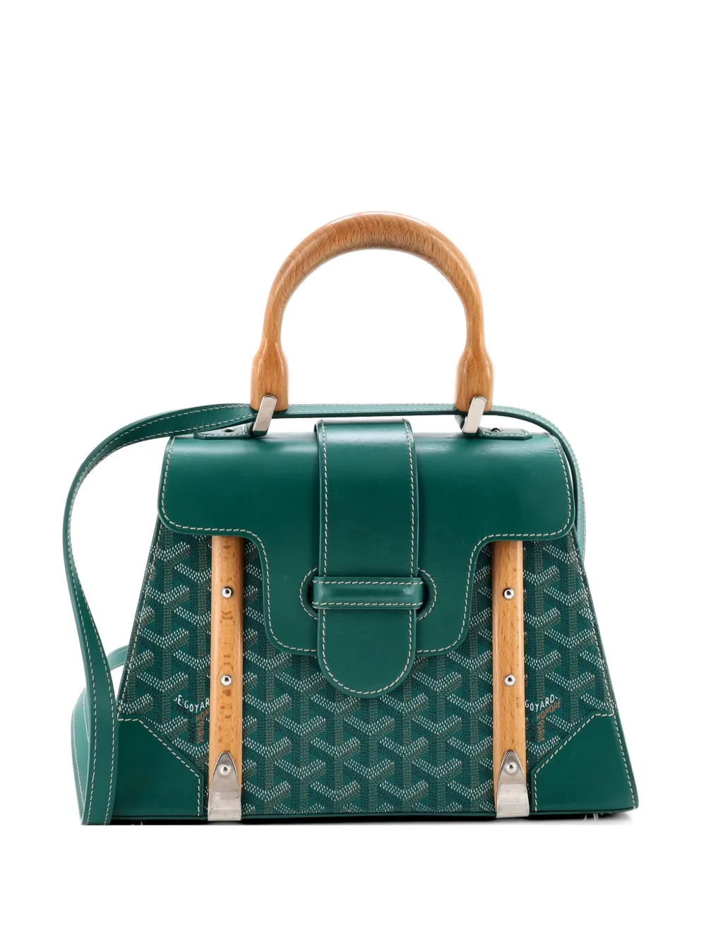 Goyard Pre-Owned Saigon Top Handle Bag Coated Canvas with Leather PM satchel - Verde