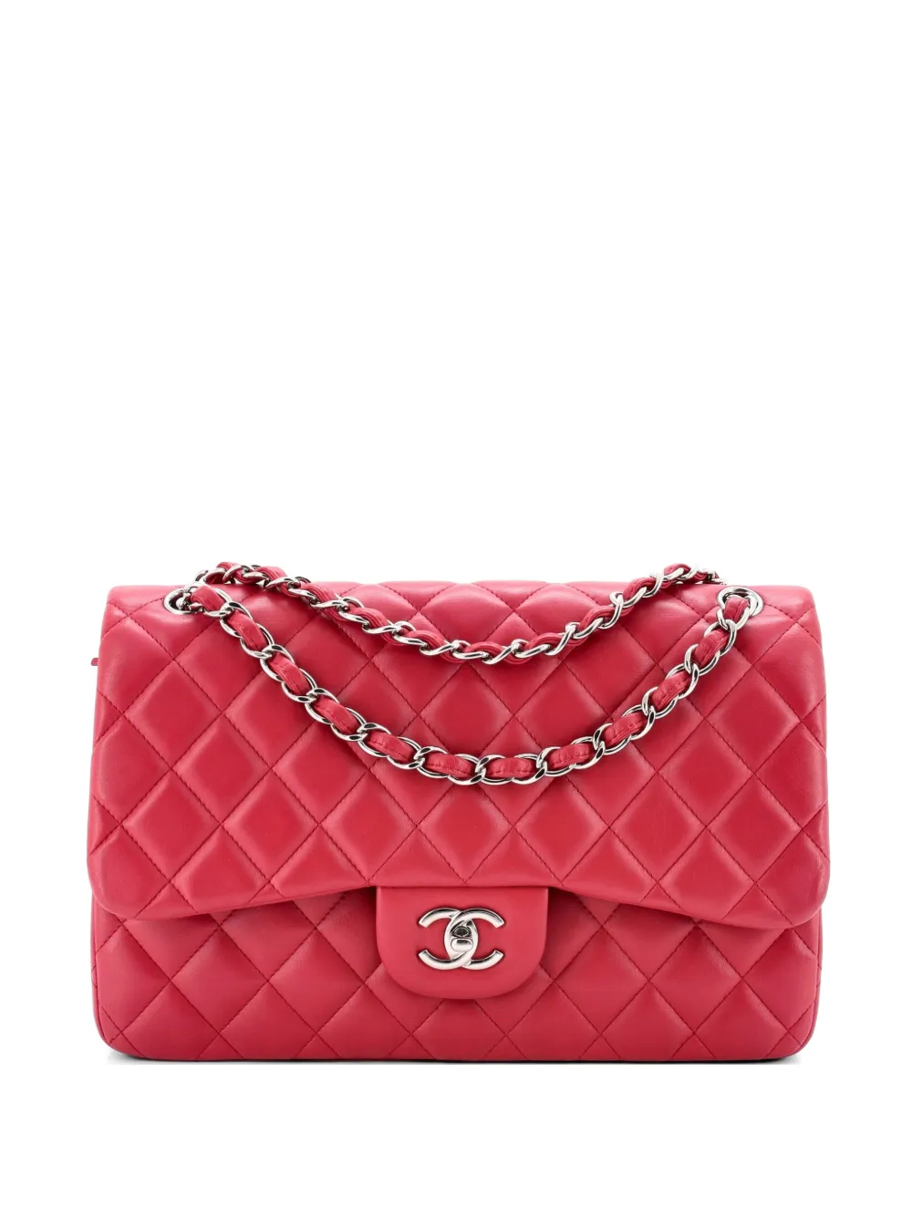 CHANEL Pre-Owned Classic Double Flap Bag Quilted Lambskin Jumbo shoulder bag - Rosa
