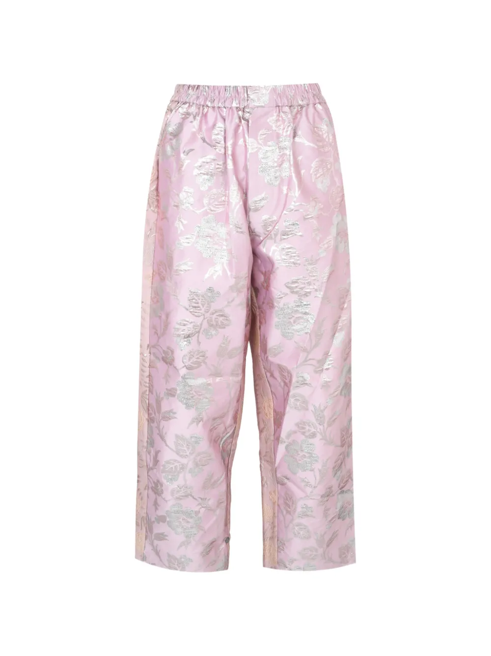 Biyan floral-jacquard straight-fit trousers - Pink