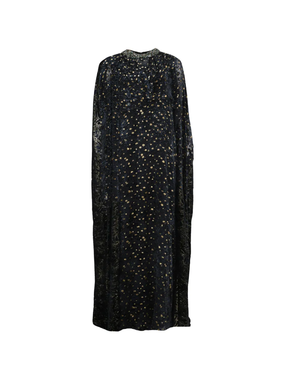Biyan beaded-neckline fil-coupé dress - Nero