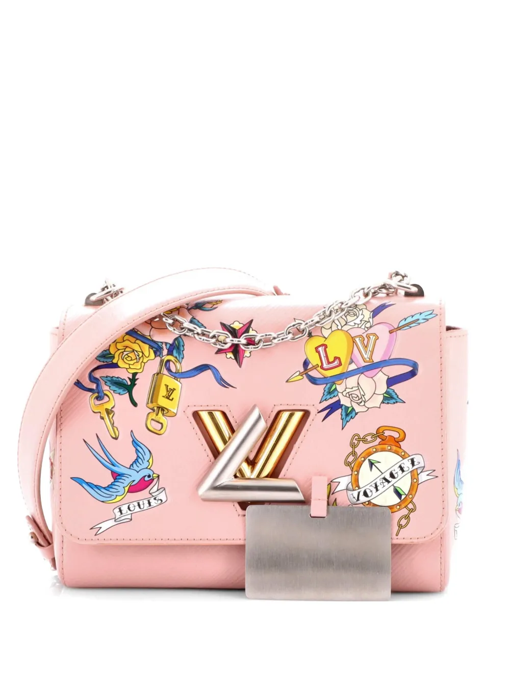 Louis Vuitton Pre-Owned Twist Handbag Limited Edition Tattoos Epi Leather MM shoulder bag - Rosa