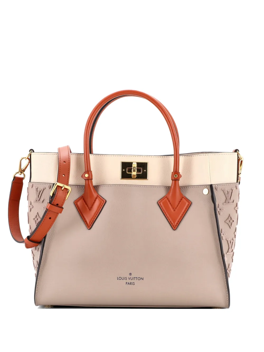 Louis Vuitton Pre-Owned On My Side Monogram Tuffetage Leather MM tote bag - Grigio