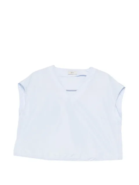 Herno drawstring-hem V-neck top