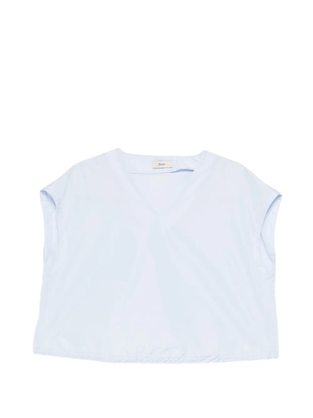 Herno drawstring-hem V-neck top - Blu