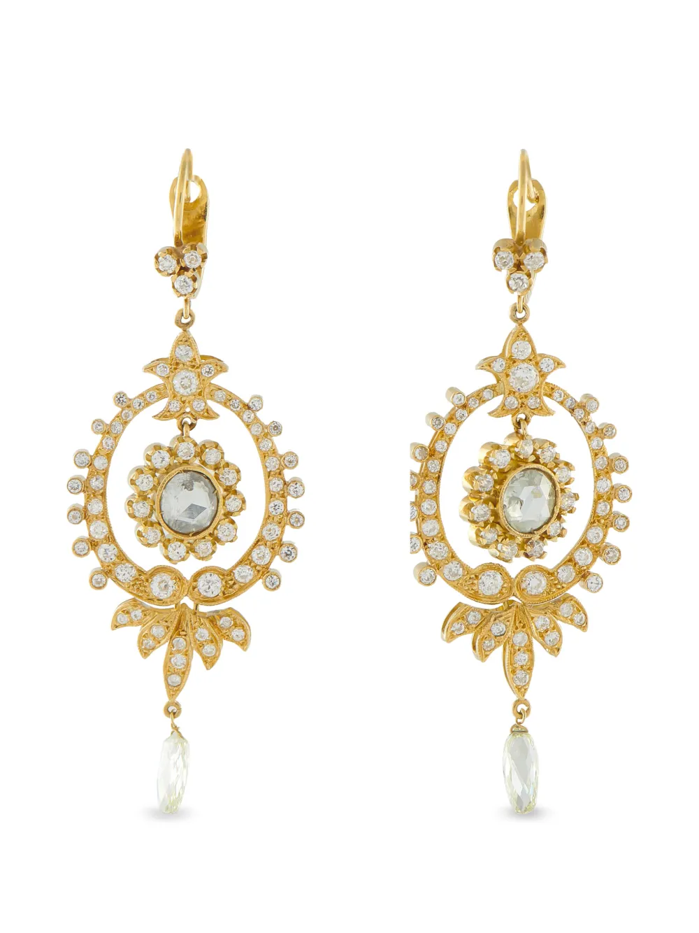 LB Exclusive rose-cut diamond drop earrings - Oro