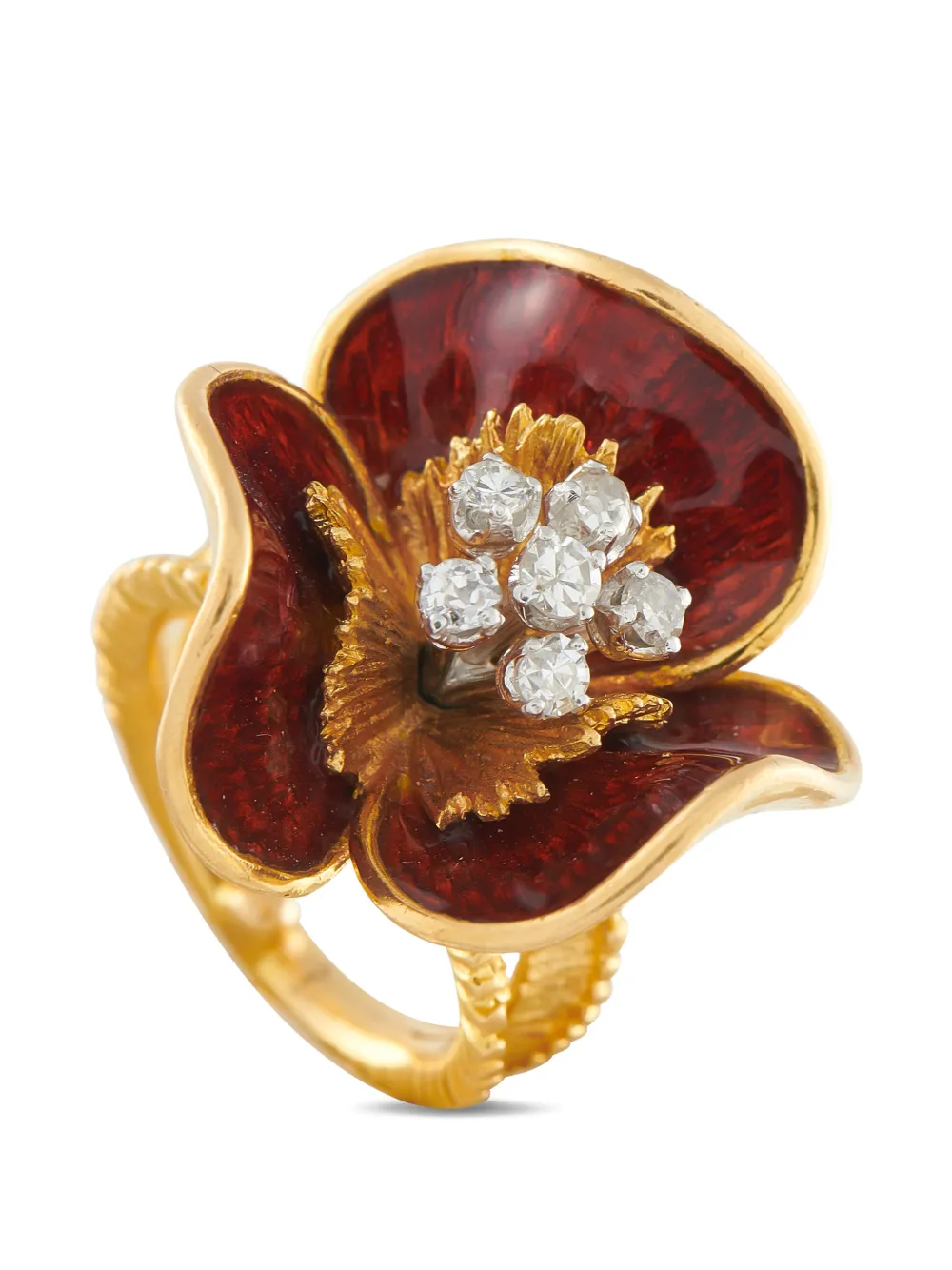 LB Exclusive flower-motif diamond ring - Oro