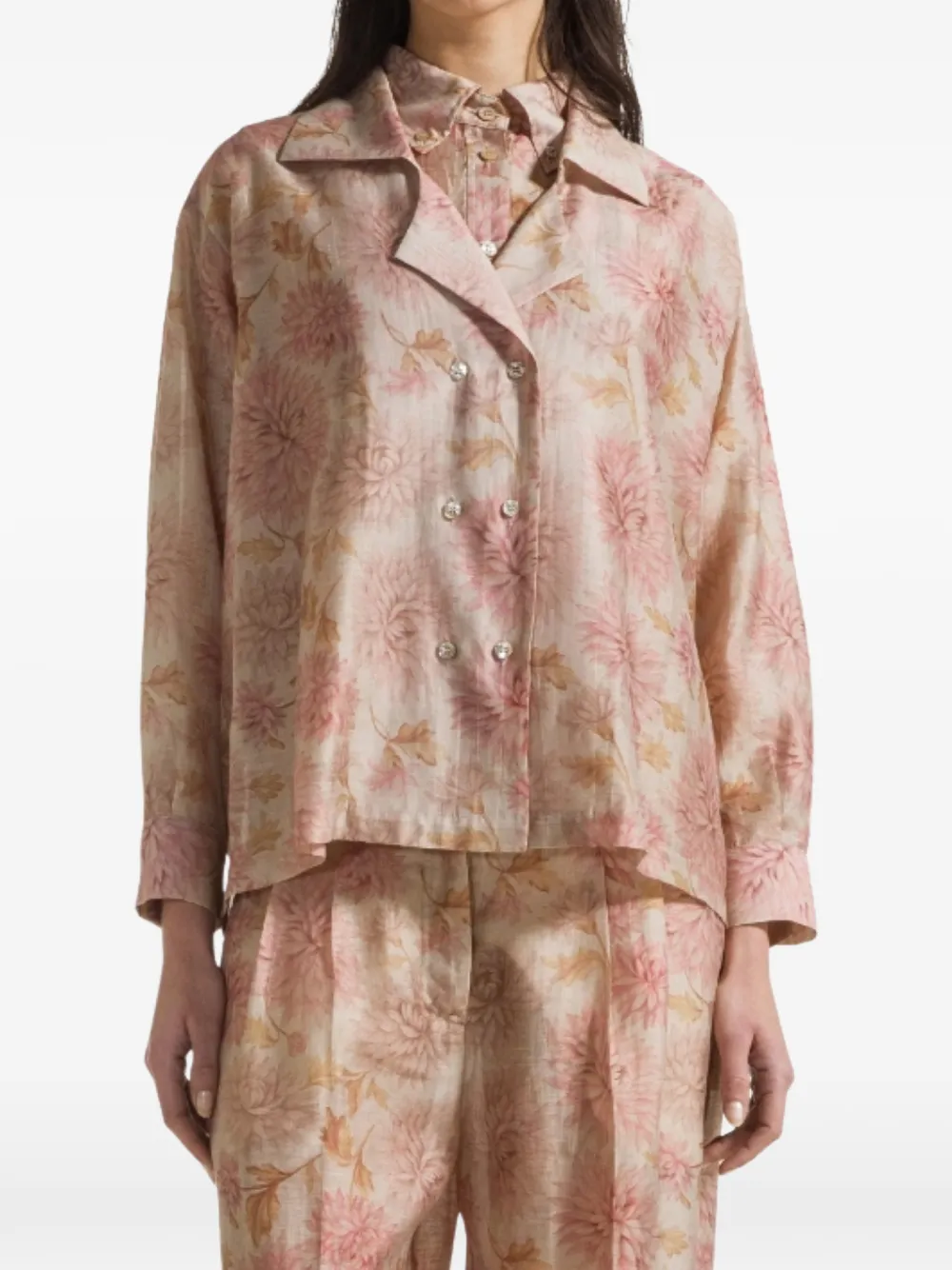  Seventy Floral Print Jacket - Neutrals 