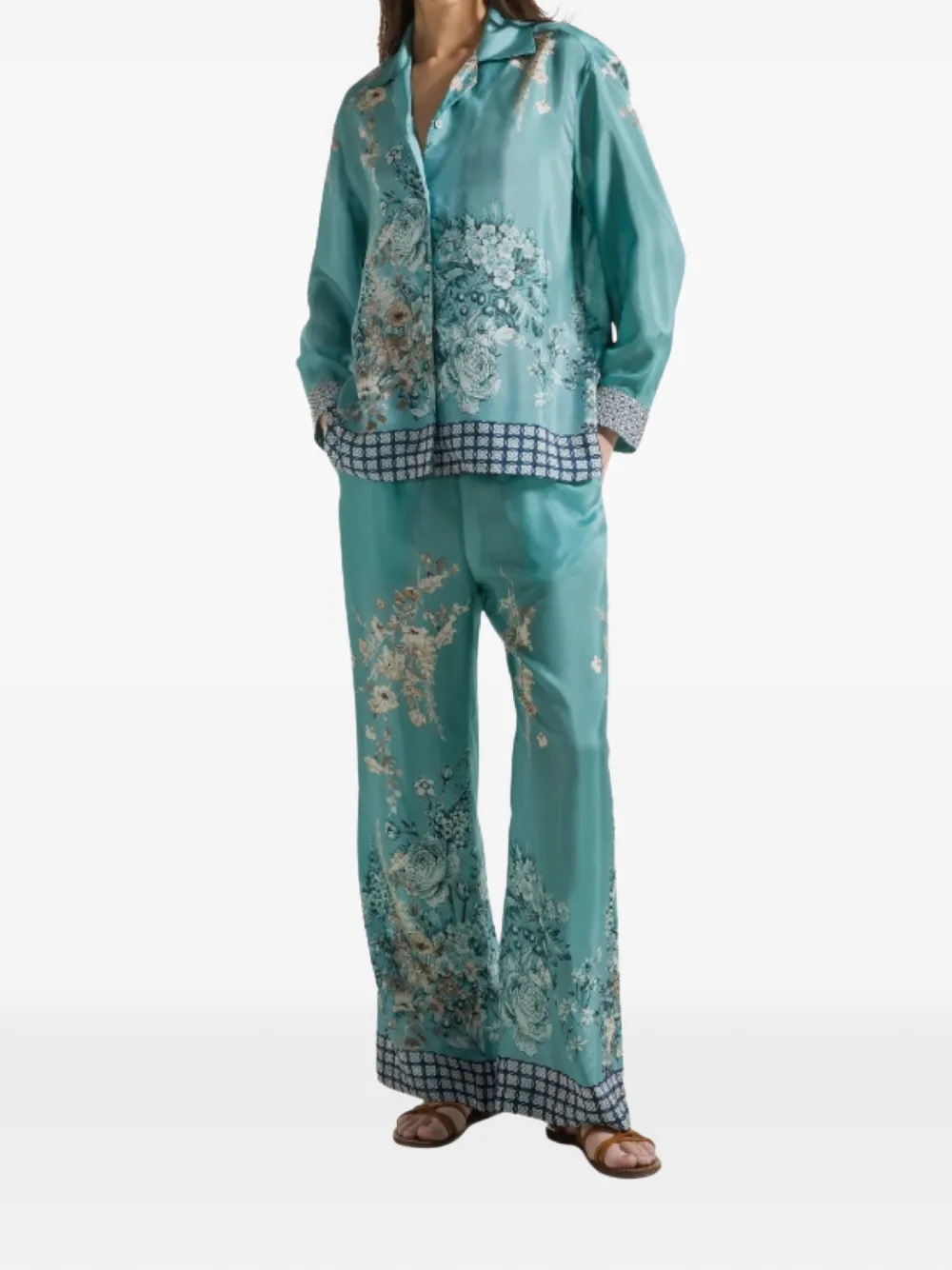  Seventy Printed Floral Shirt - Blue 