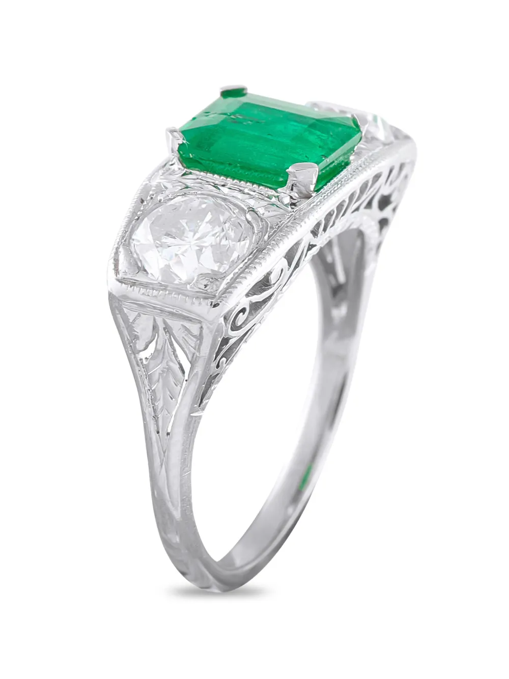 LB Exclusive diamond and emerald ring - Argento