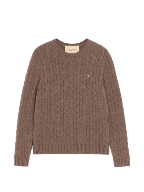 Valentino Garavani cable-knit cashmere jumper with VLogo