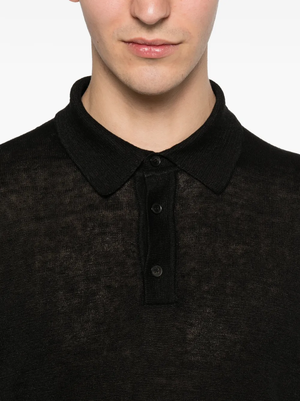 Roberto Collina Poloshirt met knoopsluiting Zwart