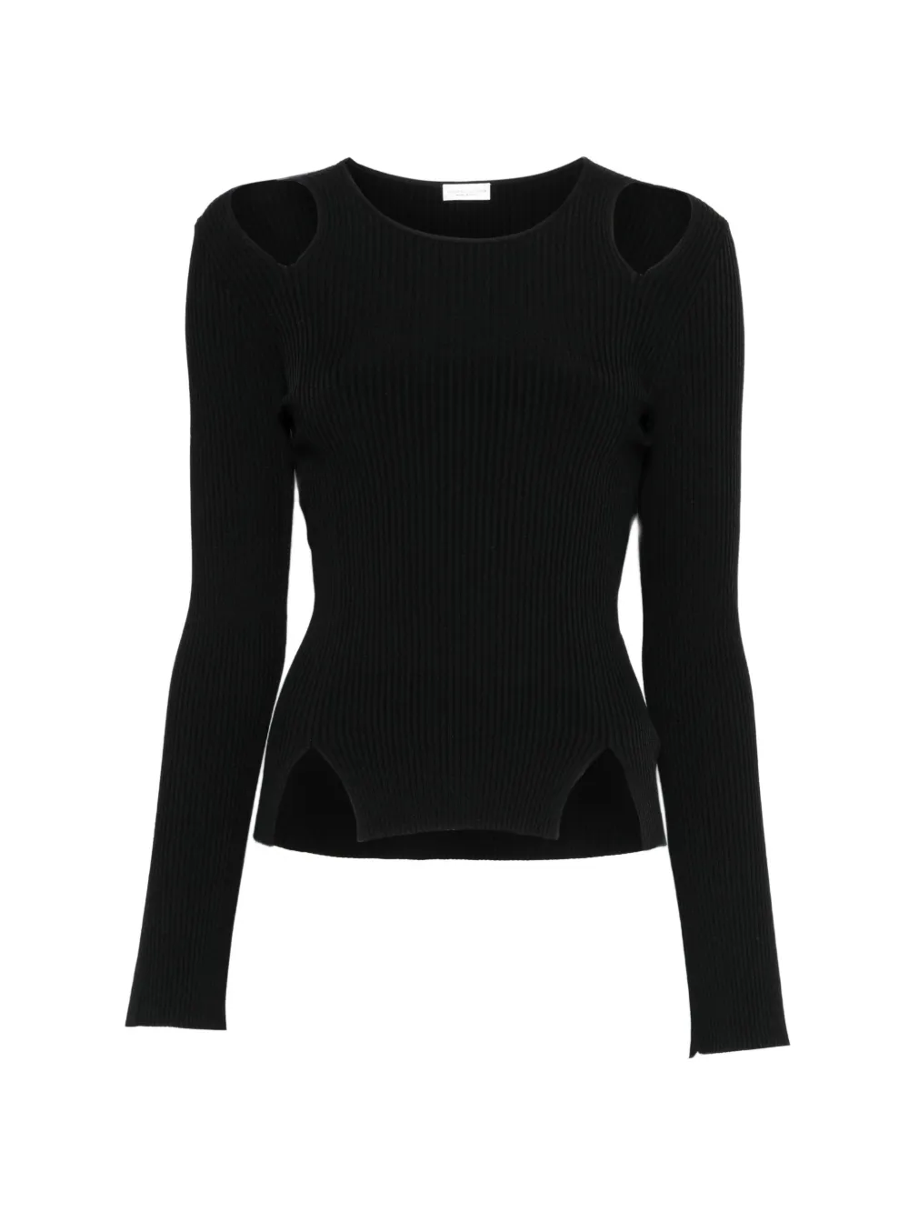 Roberto Collina cut-out ribbed-knit top - Nero