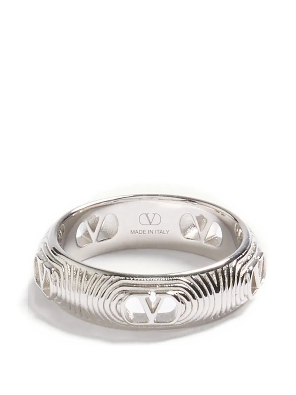 Valentino Garavani Ovalette metal ring - Argento