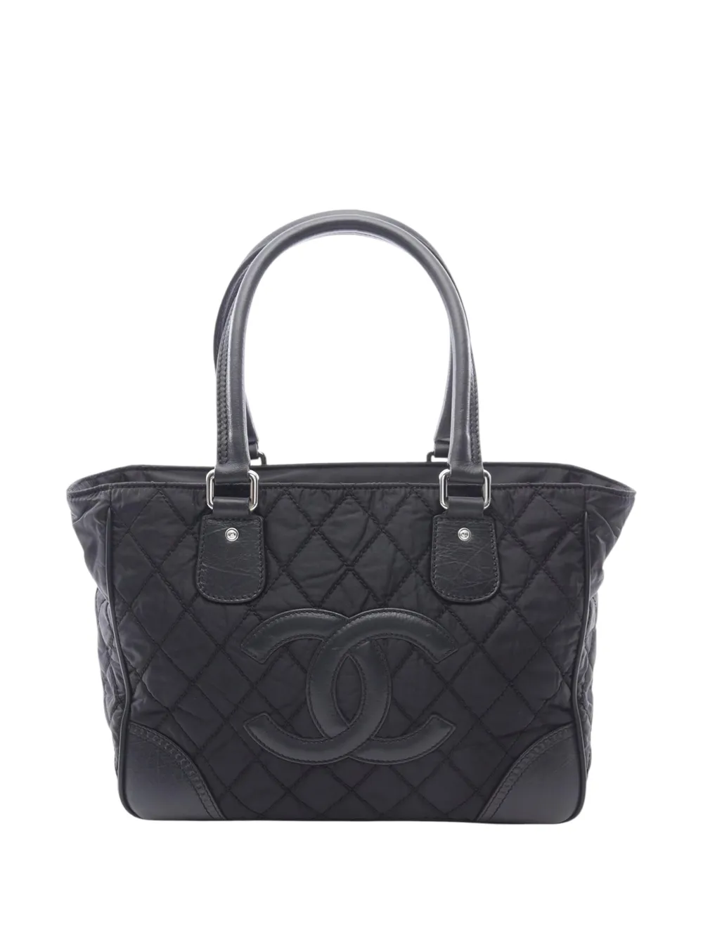CHANEL Pre-Owned 2008-2009 Paris New York Quilted Nylon tote bag - Nero