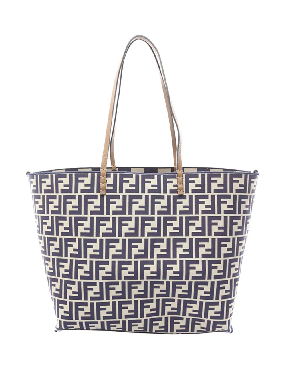  Fendi Pre-owned Grand Sac Cabas Enroulable Et Réversible En Toile Zucca à Rayures (2000-2010) - Marron 