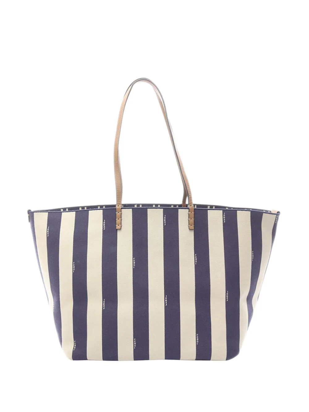 Fendi Pre-Owned 2000-2010 Large Zucca Canvas Striped Reversible Roll tote bag - Marrone