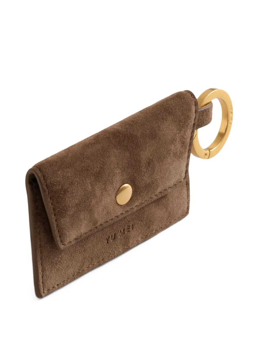  Yu Mei Envelope Button-fastening Cardholder Keyring - Brown 