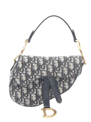 DIOR ビンテージバッグ　サドルバッグ Christian Dior Pre-Owned 2010-2026 オブリーク キャンバス サドル