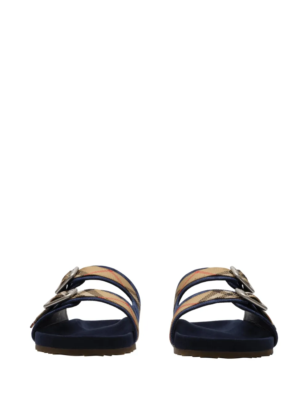 Burberry Urchin denim geruite sandalen Blauw
