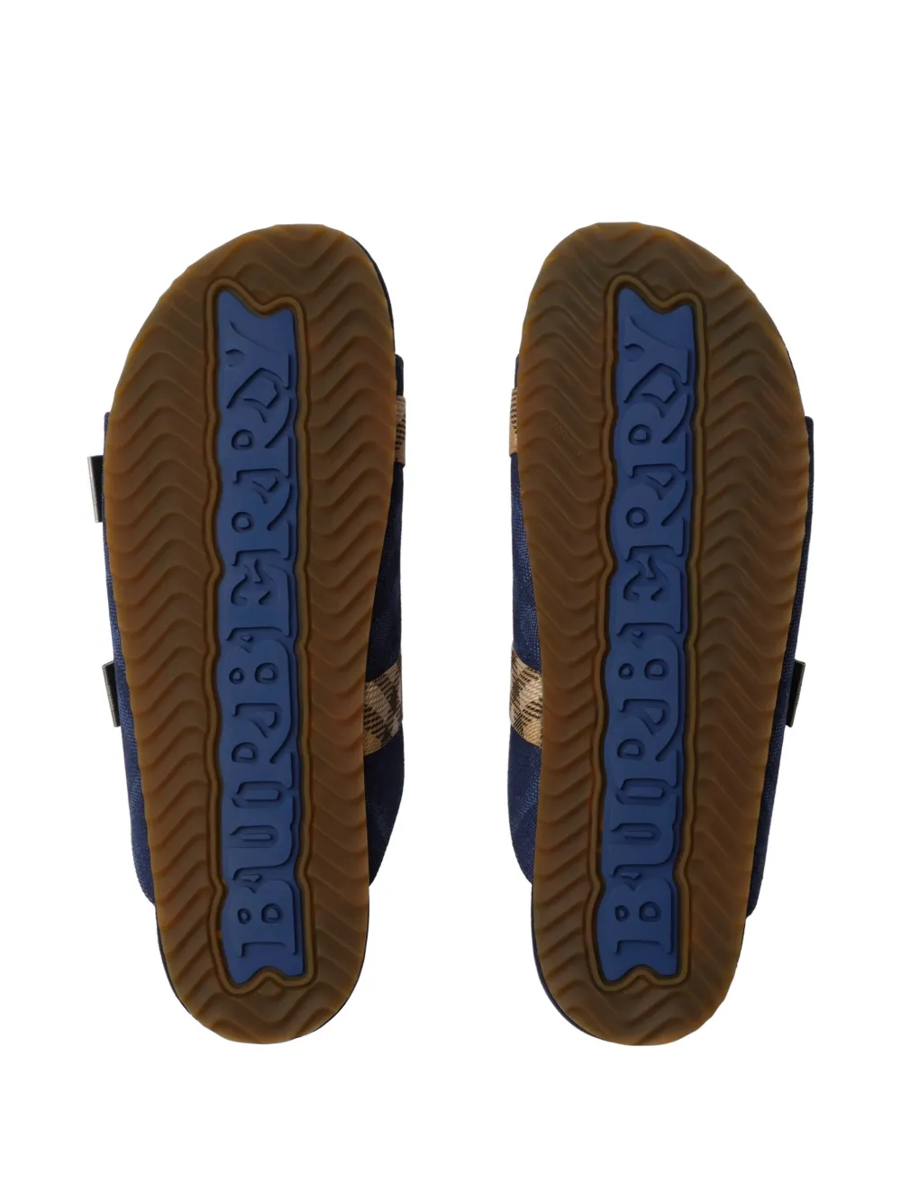 Burberry Urchin denim geruite sandalen Blauw
