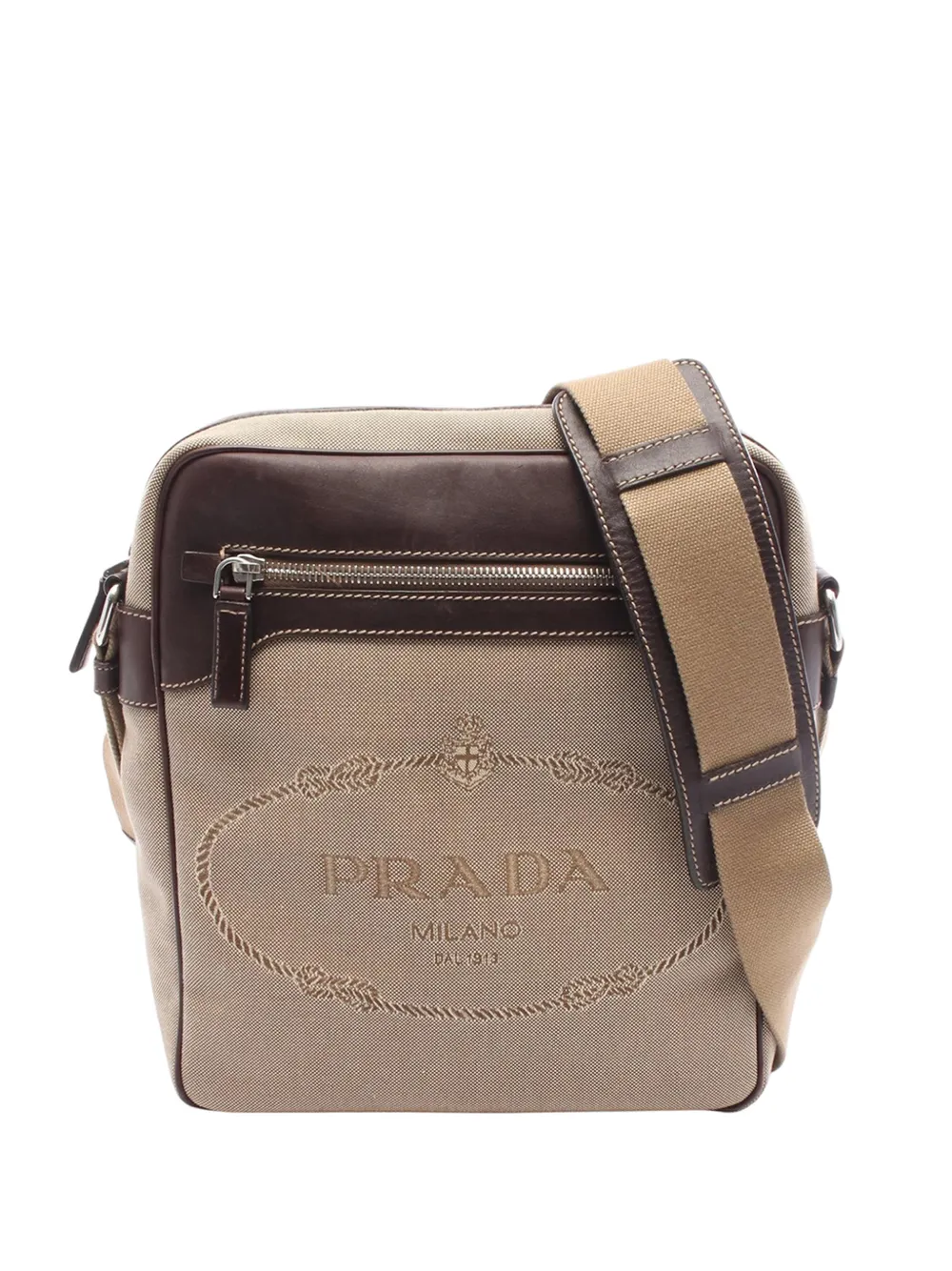 Prada Pre-Owned 2010-2026 Canapa Logo Jacquard crossbody bag - Marrone