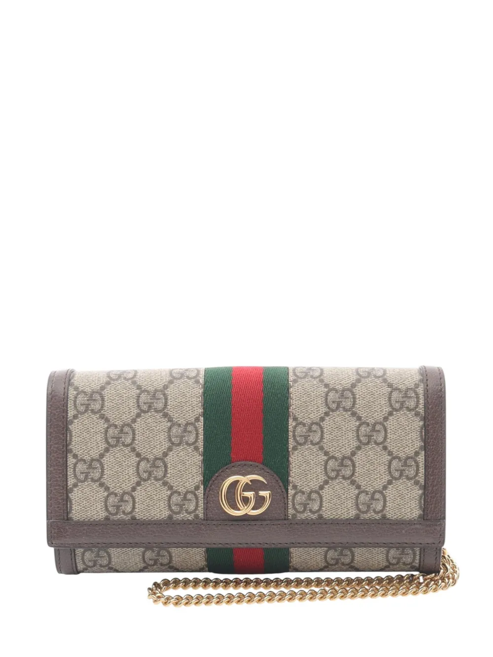 Gucci Pre-Owned 2016-2026 GG Supreme Ophidia Continental Wallet On Chain crossbody bag - Marrone