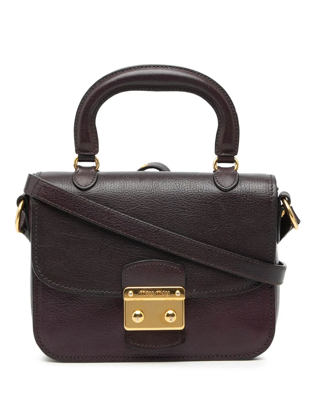Miu Miu Pre-Owned 2010-2025 Bicolor Goatskin Madras Top Handle satchel - Viola